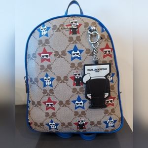 Karl Lagerfeld  Backpack with Keychain NEW Retails $198